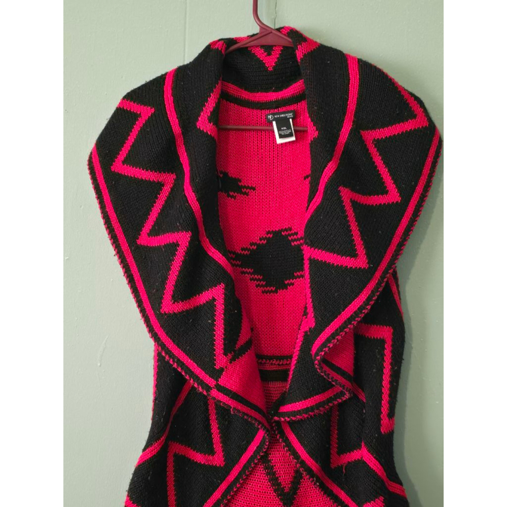 Women's New Directions Cardigan, PXL, Red & Black - Picture 3 of 8